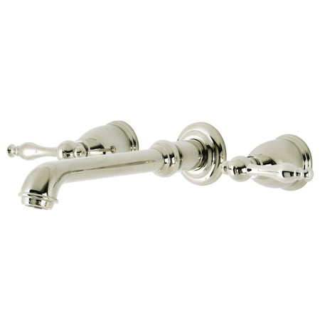 Kingston Brass KS7126NL Two-Handle Wall Mount Bathroom Faucet, Polished Nickel KS7126NL